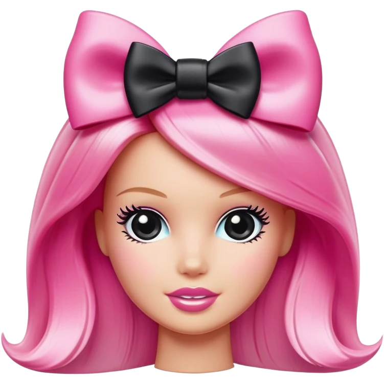 Barbie logo with black bow emoji