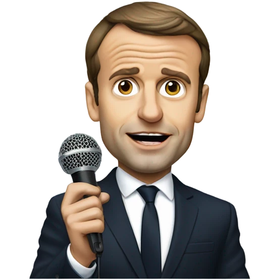 Emmanuel Macron with a micro  emoji