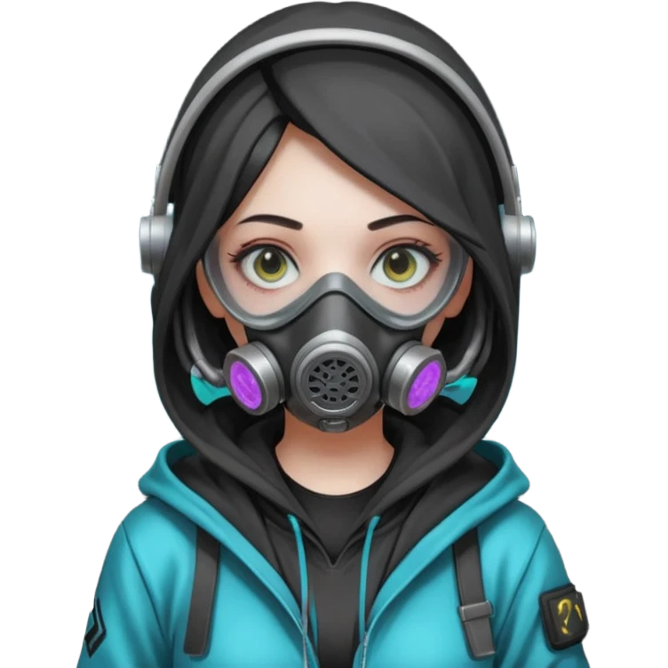 cyberpunk gasmask girl programmer emoji