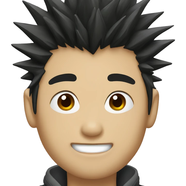 asian, male, black spiky hair Japanese emoji