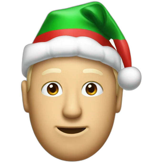 Larry Birds head with Christmashat emoji
