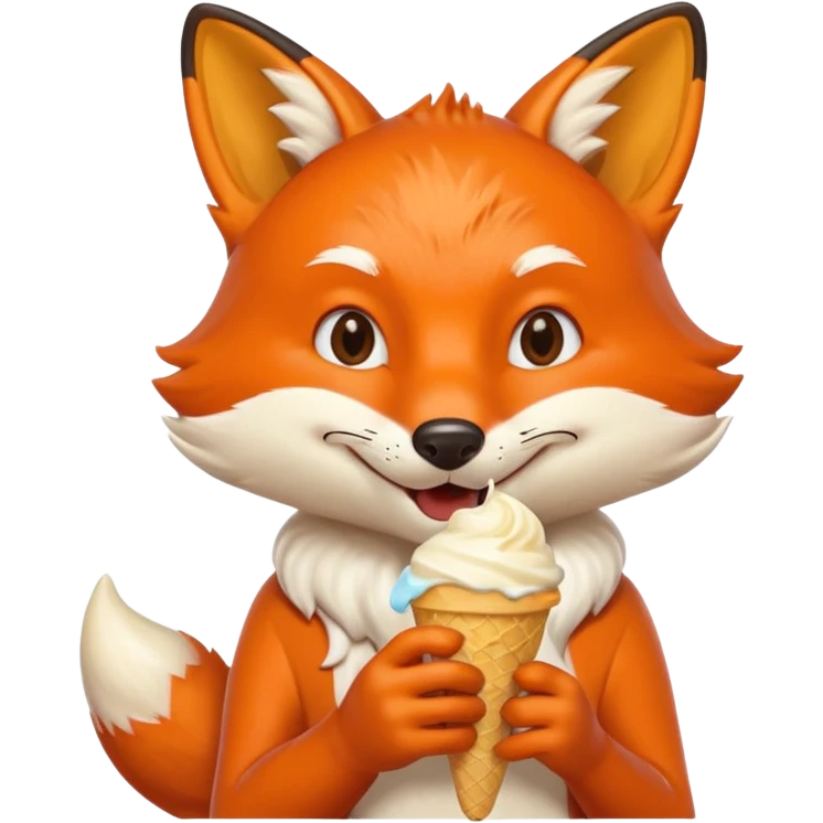 dondurma yiyen tilki emoji