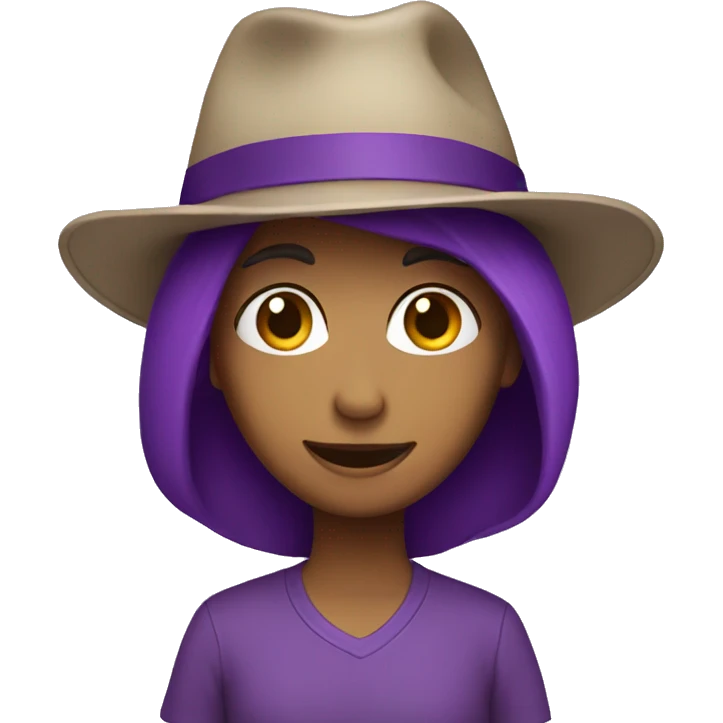 violet hat emoji