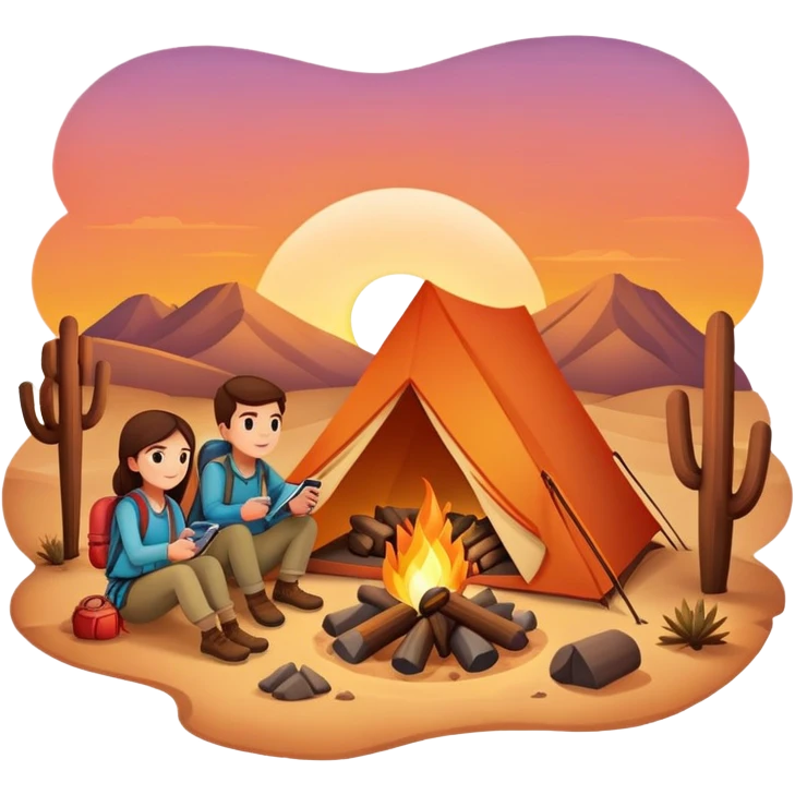 Camping in desert emoji