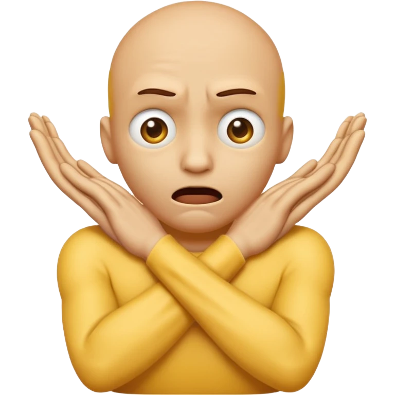 Yellow face emoji strangling itself with 2 arms crossed and hands saround neck and eyes looking up in fear emoji
