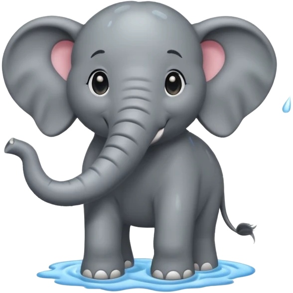 Plying elefant under rain emoji