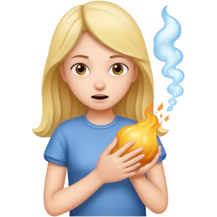 girl holding in a fart emoji