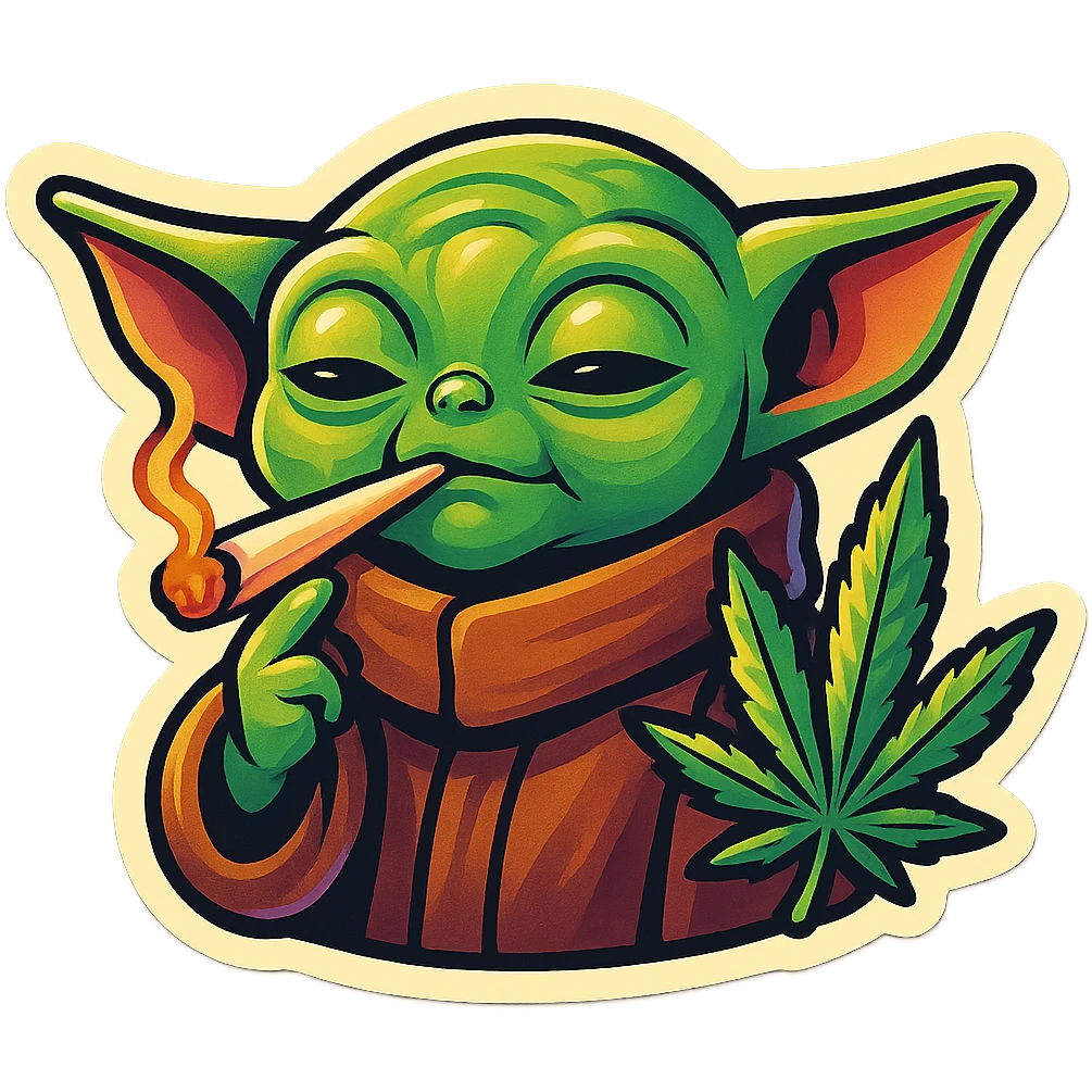 baby yoda smoking cannabis emoji