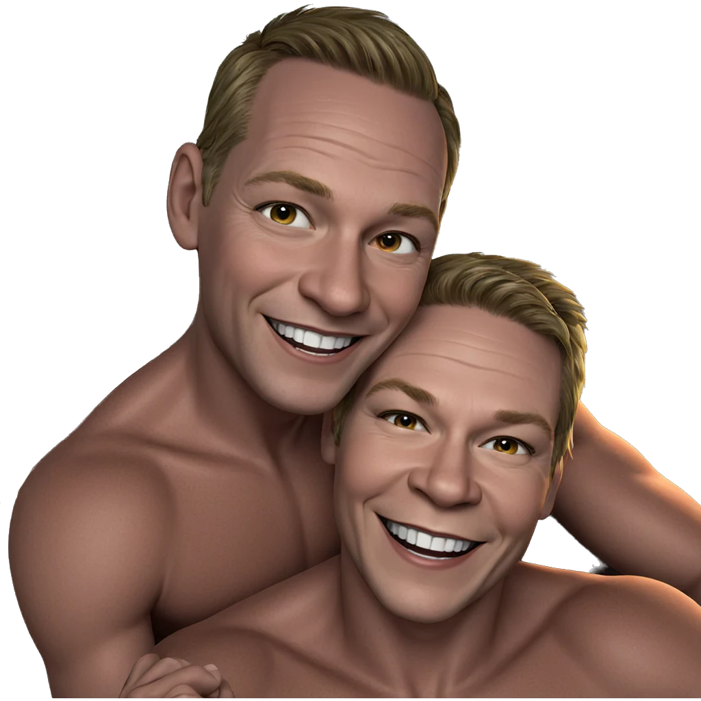 happy boys sharing a moment emoji
