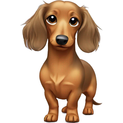 Tan long hair miniature dachshund with a spiked collar  emoji