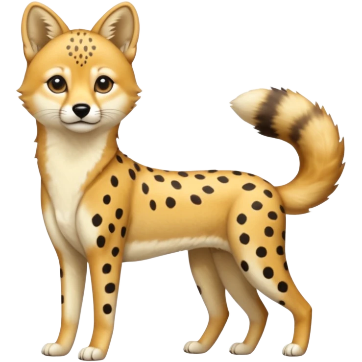 Cheetah-Dingo-Jackal-Civet-serval-shiba-inu-hybrid, full body emoji