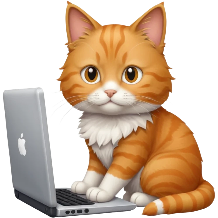 cat coding on computer emoji