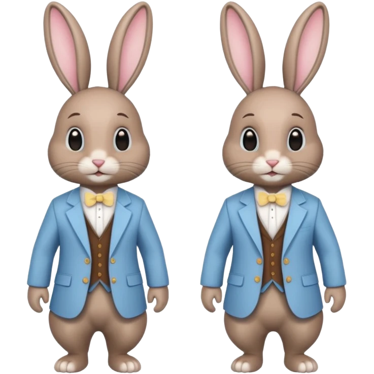 12 male and female sexy easter bunnies dressed in vicars clothe emoji