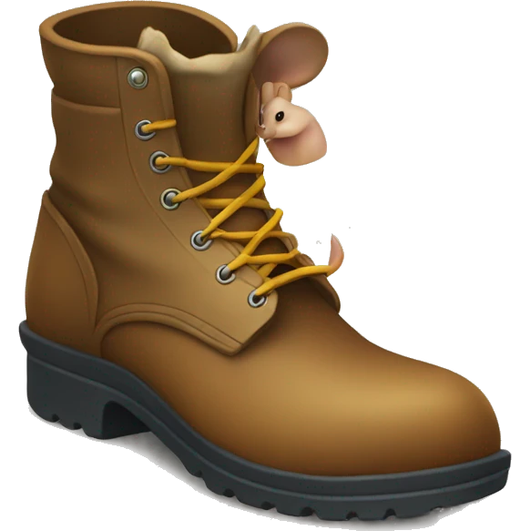 Boot with a mouse coming out of it emoji