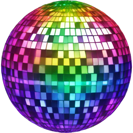 rainbow sparkle disco ball emoji