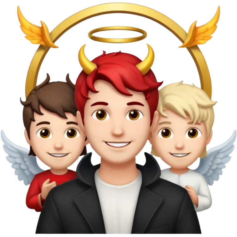create a angel and devil in one man emoji  emoji
