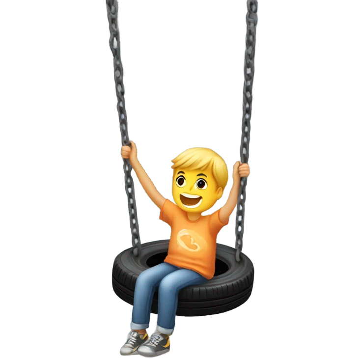 Kids on tire swing emoji