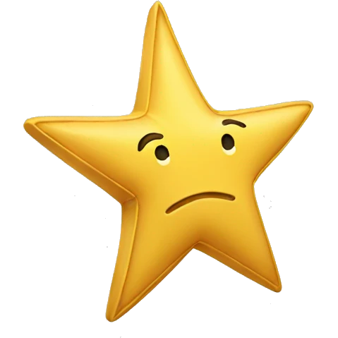 create a star, with 5 points curved like it's in the wind with just a smile in the middle emoji