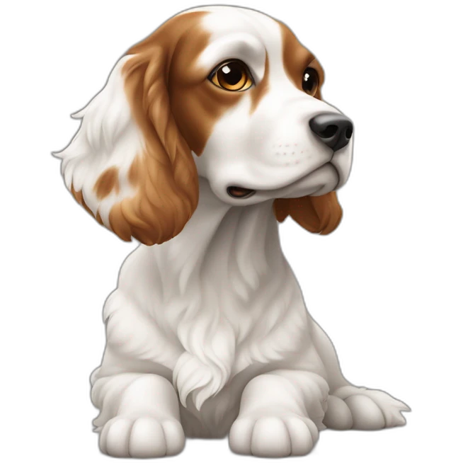 Cocker anglais blanc noir marron emoji