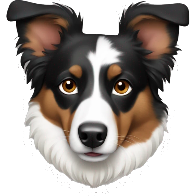 Black brown and white Australian Shepard dog emoji