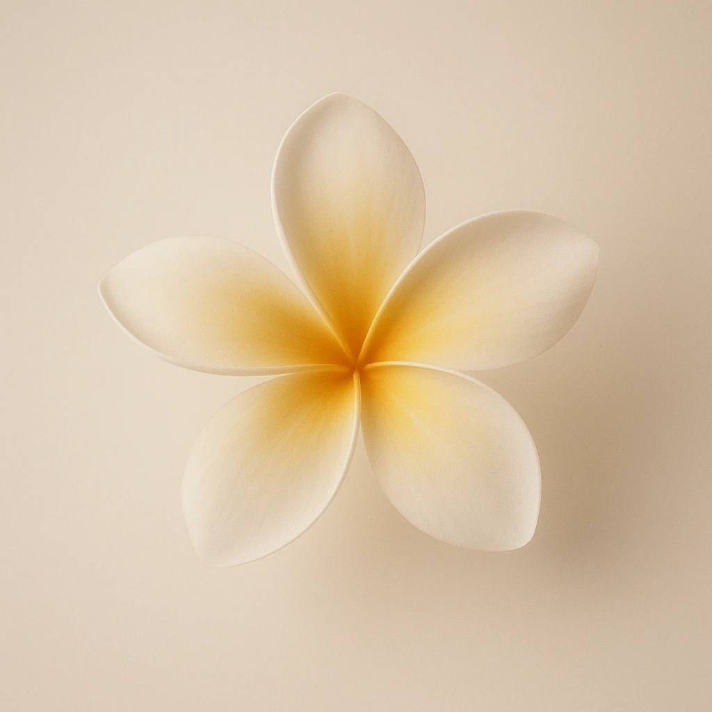 elegant plumeria flower, pinterest aesthetic, dreamy, subtle gradients, minimalism emoji
