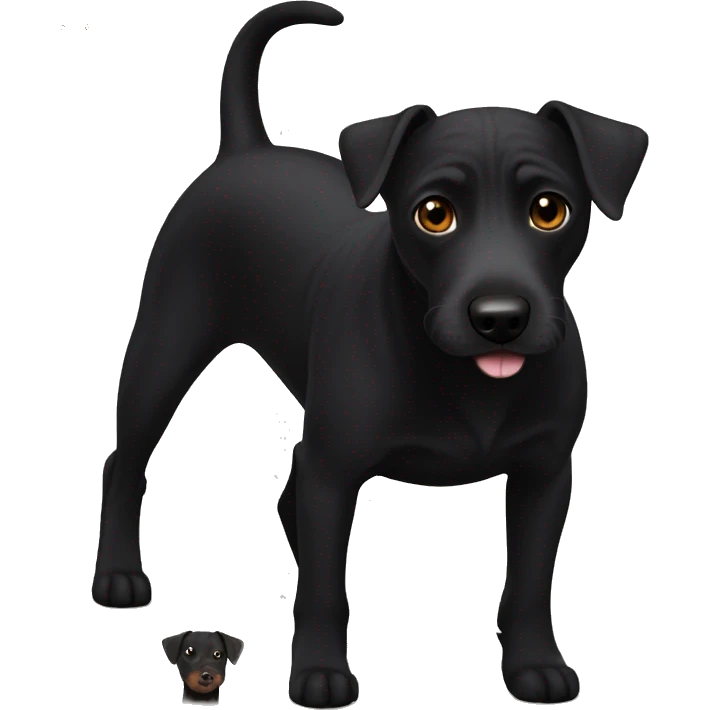 1 dog Black Patterdale Terrier brown eyes  emoji