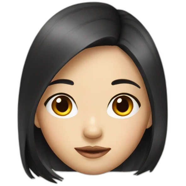 Asian girl with dark hair emoji