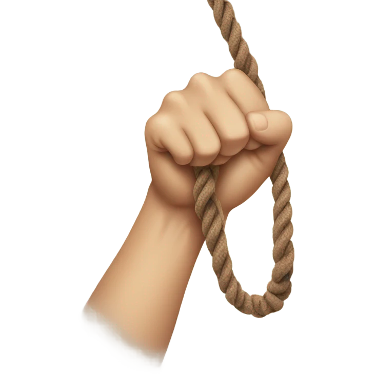 emoji hands pulling a rope tightly emoji