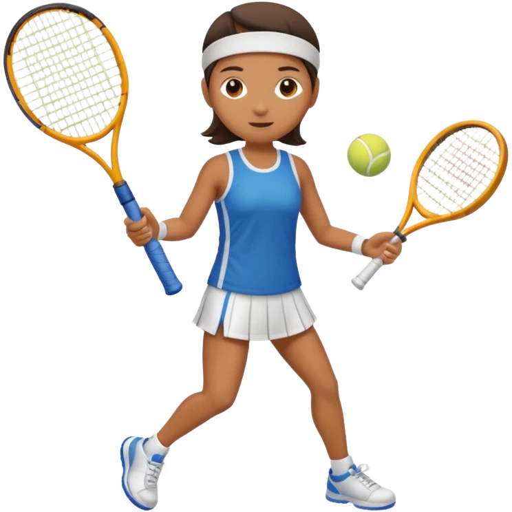 High resolution full body of a tennis player with just a one racket  emoji