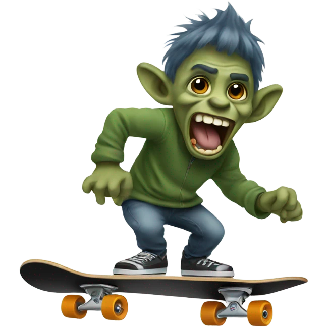 Troll skateboarding emoji