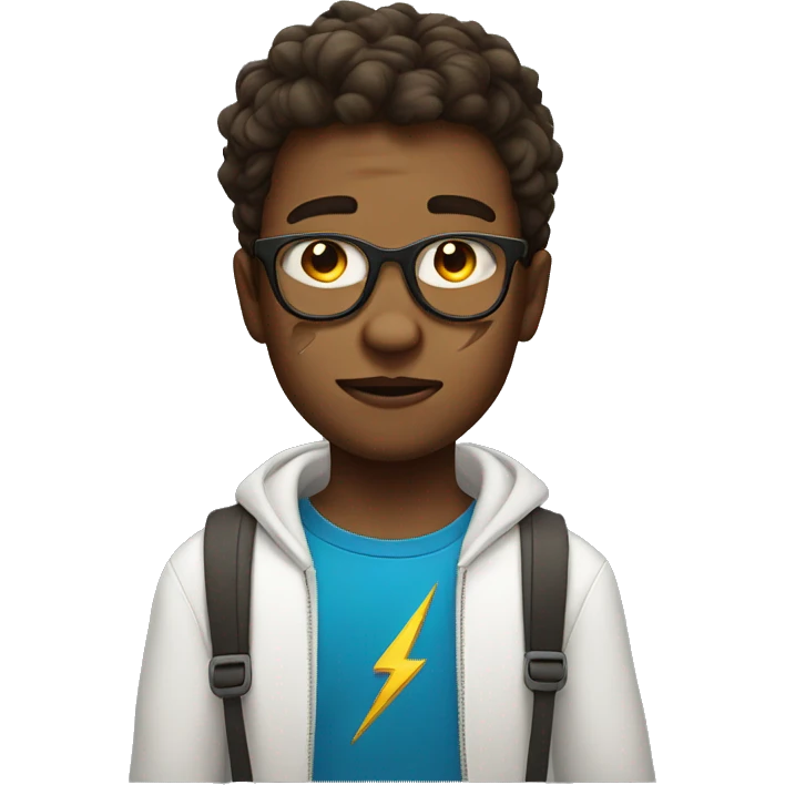 Boy with glasses and lightning shaped scar on his forehead  emoji