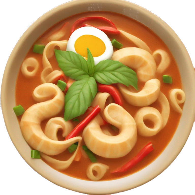 Red curry Thai noodle soup emoji