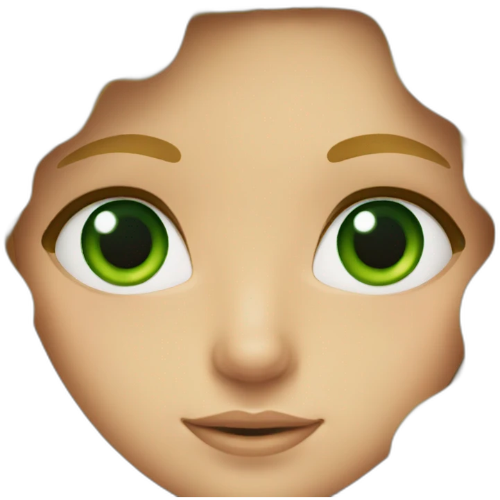 Blonde girl with long curly hair with green eyes emoji