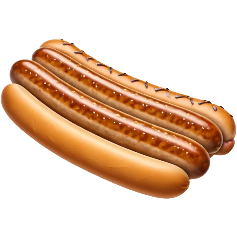 plain bratwurst sausage, golden brown emoji