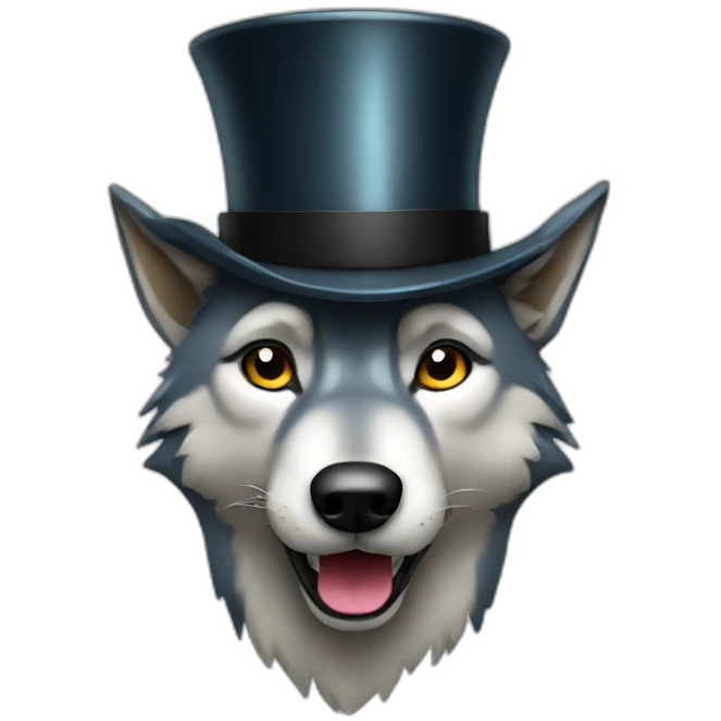 Wolf in top hat emoji