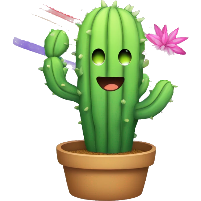 Rainbow cactus emoji
