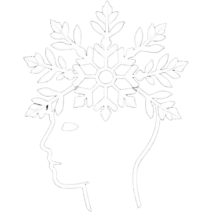 silhouette of a head with seasonal icons (leaf, snowflake, sun, flower) emoji