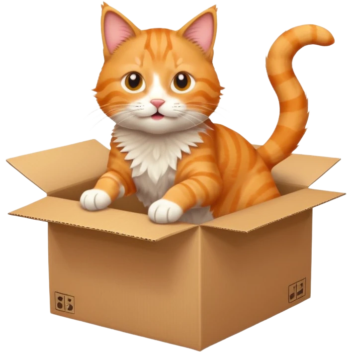 cat jumping out of a box emoji