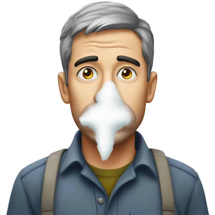 Man sniffing sugar emoji