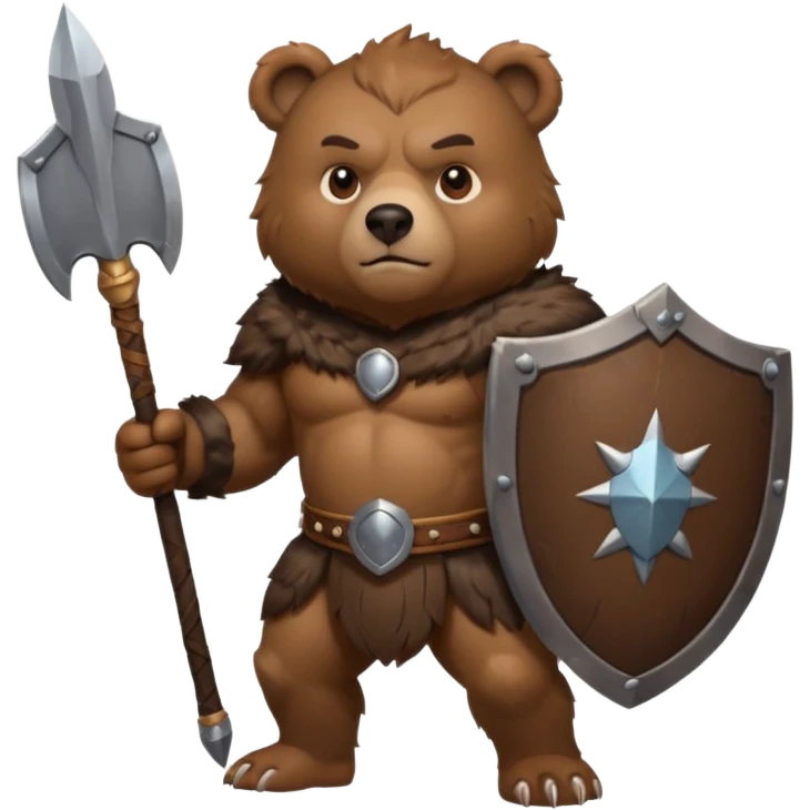 bear defense warrior with shield emoji