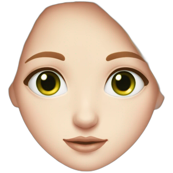 rouge hair girl pale skin circles round eyes green eye color emoji