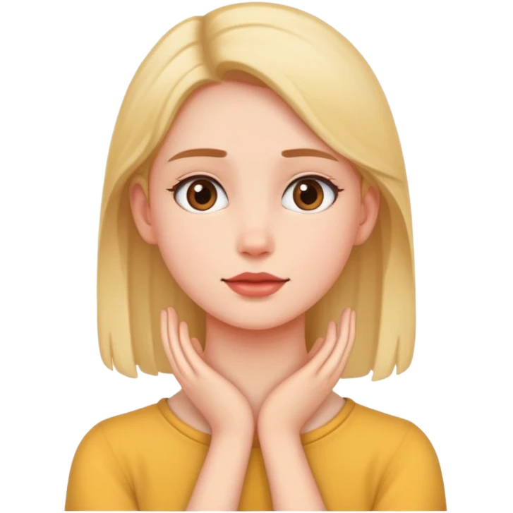 girl with hands in frount of neck emoji