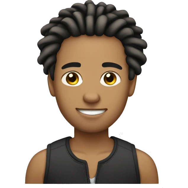 light skin man with short dreads emoji