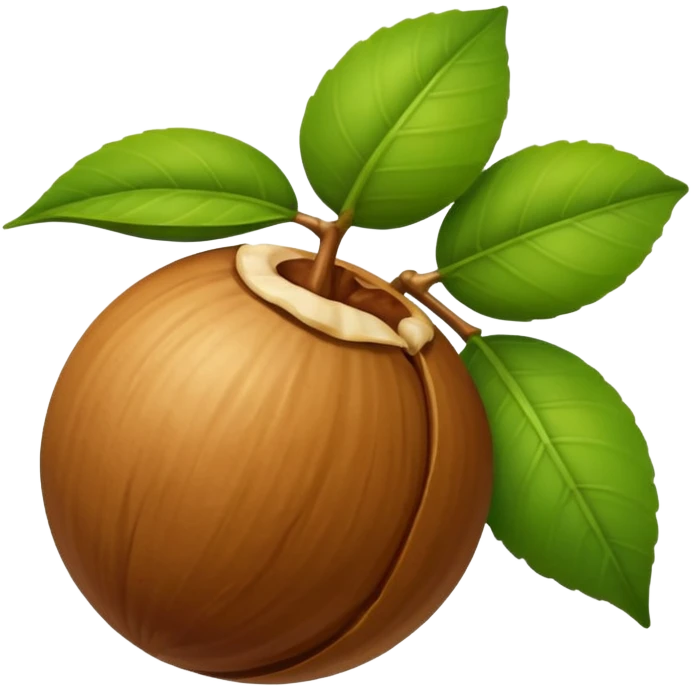 macadamia nut with leaves emoji