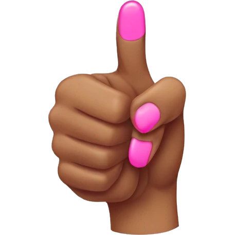 Thumbs up with pink acrylic nails  emoji