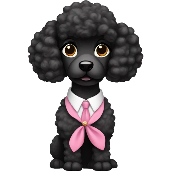 Black poodle in skirt business suit emoji