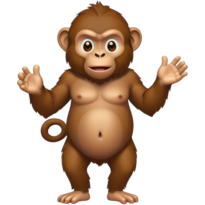 standing ape talking disheveled show full body emoji