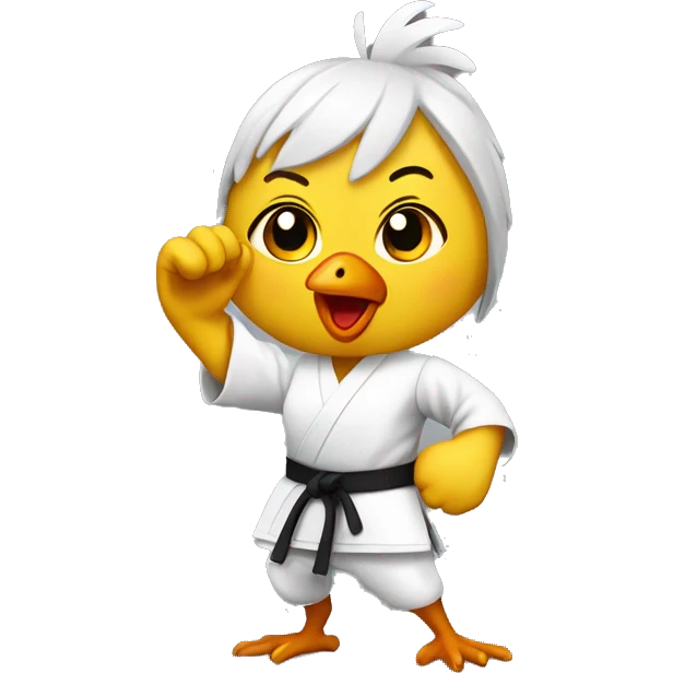 karate female chicken emoji