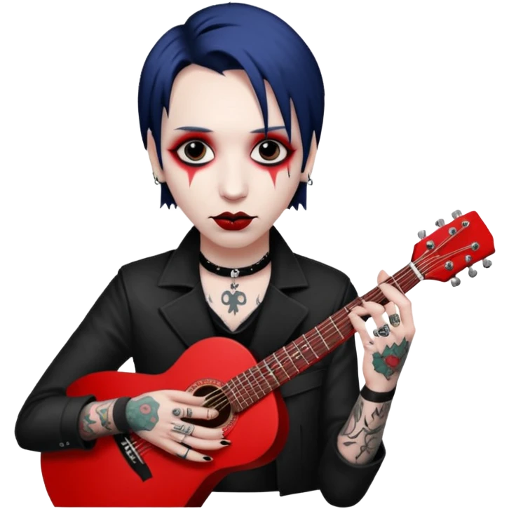 Marylin Manson avec une guitare Lil Peep avec une verre rouge  emoji