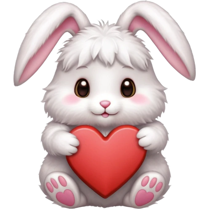 Bunny holding box of heart shaped chocolates   emoji